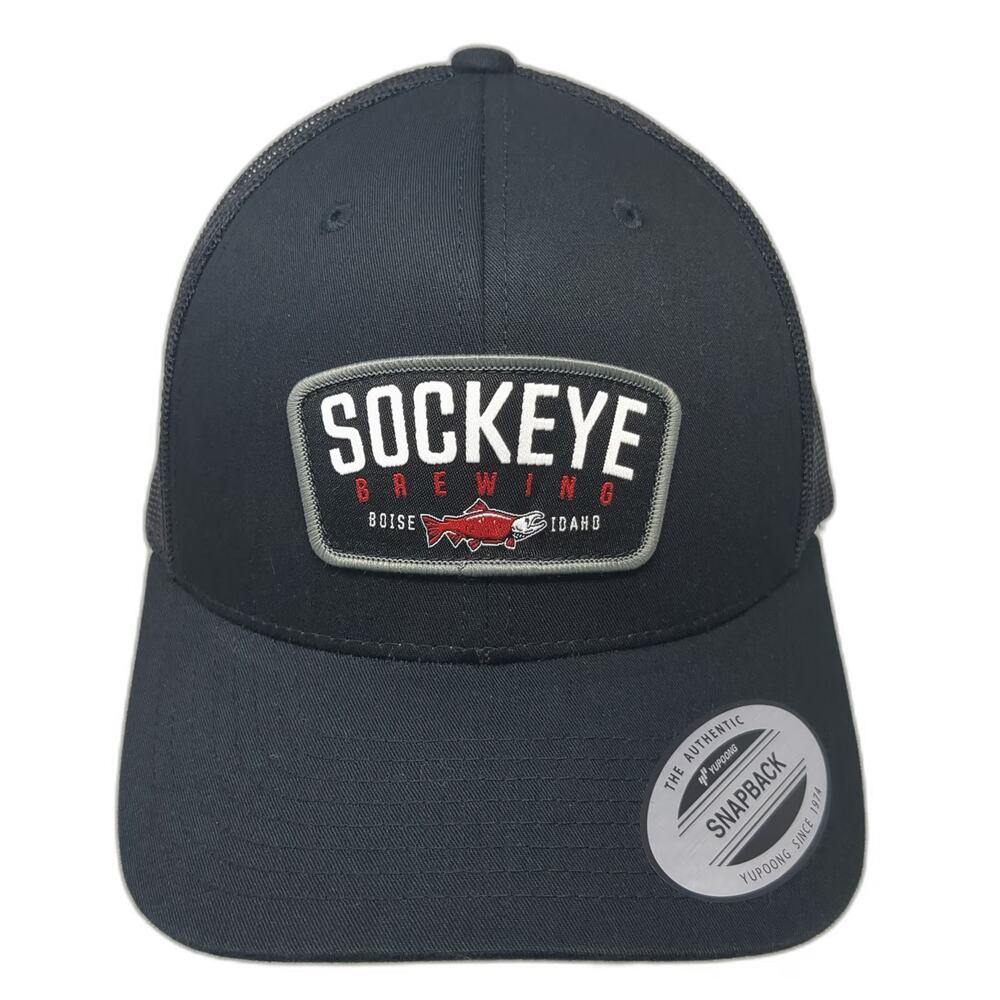 Yupoong Trucker Hat Black One Size Sockeye Brewing Boise Idaho Mesh Snapback